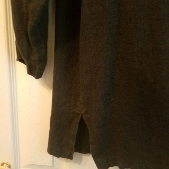 Harve Benard Black Button Down Linen Shacket Size 18W - Picture 6 of 8